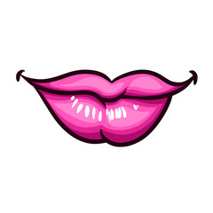 Female cartoon lips with a smile