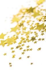 Fototapeta na wymiar Golden Confetti Stars
