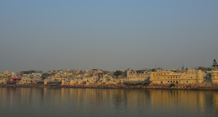 Pushkar lake and the town