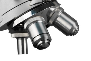 One medical Microscope isolated on white background