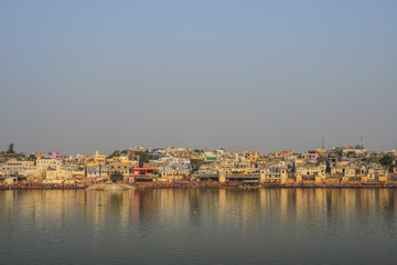 Pushkar lake and the town