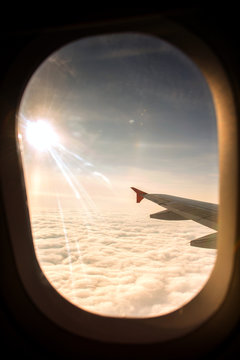 Wing of airplane in elluminator