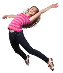 Portrait of a Young Girl Jumping