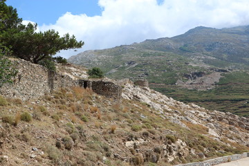 View to byzantine Castello Rosso, near Karystos, island of Evia, Greece