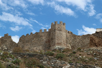 Fototapeta na wymiar View to byzantine Castello Rosso, near Karystos, island of Evia, Greece