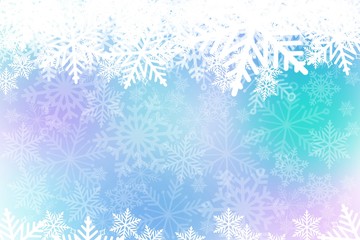 Winter Snowflake border background with snow, watercolor effect for illustration greeting card, invitation, posters, holiday