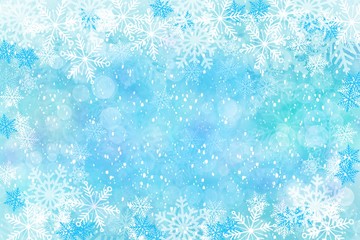 Winter Snowflake border background with snow, watercolor effect for illustration greeting card, invitation, posters, holiday