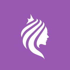 Simple Beauty Queen Logo Design Mascot