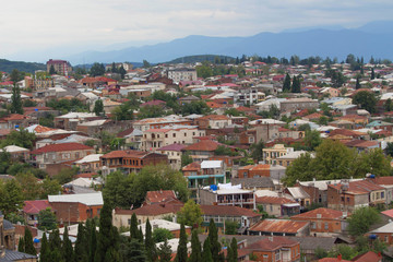Fototapeta na wymiar View on the quarter of Kutaisi. The view of Kutaisi, the second size city of Georgia country