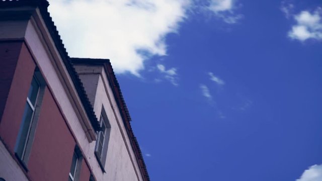 Time lapse of clouds scudding across a blue sky