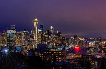 Fotobehang Seattle skyline panorama at sunset from Kerry Park in Seattle © SvetlanaSF