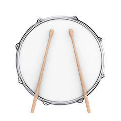 Red Bass Drum with Pair of Drum Sticks. 3d Rendering
