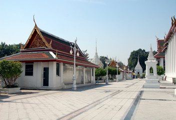 Loha Prasat (Metal Castle or Iron Temple) in Wat Ratchanatdaram. Wat Ratchanatdaram is a buddhist temple in Bangkok, Thailand