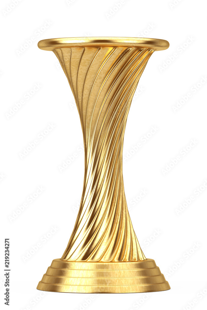 Aufkleber golden award trophy pedestal with empty space for your object. 3d rendering