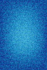 Jeans illustration, blue denim background with pocket or texture border element. Geometric denim surface pattern for flyers. Abstract indigo dyed effect decorative textured background. Vector.