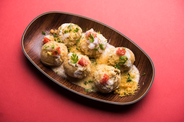 Dahi Puri chat is an indian road side snack item which is especially popular in the state of Maharashtra, India