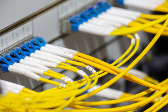 Interface of card Equipment optical telecommunication Abstract blurred image for use as a background