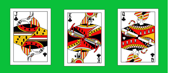 the illustration with the egypt playing cards