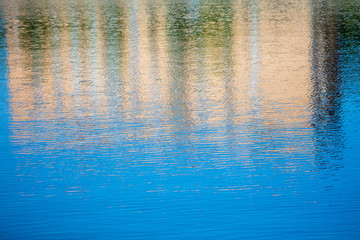 Reflection of a building on the surface of water