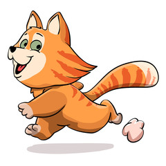 Running cat - cat cartoon - cute cat