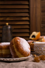 Traditional round donuts