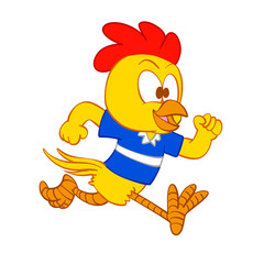 Running chick cartoon illustration