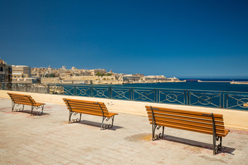 Valletta bay and waterfront view from Birgu