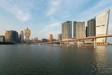 Image of Macau (Macao), China. Skyscraper hotel and casino building at downtown in Macau (Macao).