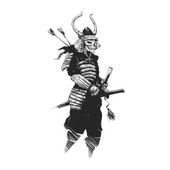  Samurai skull , grim reaper illustration , zombie warrior 