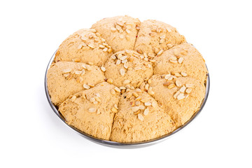 Turkish delight isolated on white.