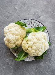 fresh cauliflower on plate