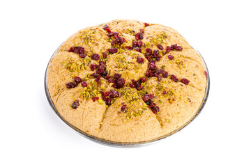 Turkish delight isolated on white.