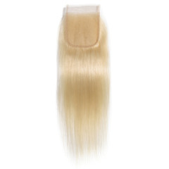 straight bleached blonde human hair weaves extensions lace closure