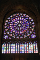 Fensterrose, Kirchenfenster, Kathedrale Notre-Dame de Paris, Ille de la Cité, 4. Arrondissement,...