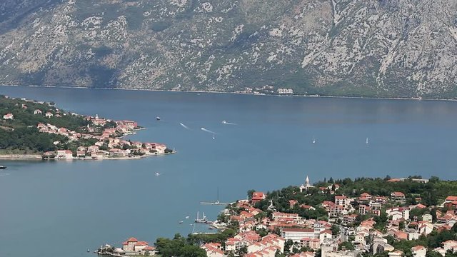 Prcanj and Dobrota town in the Kotor bay Montenegro