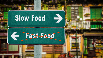 Obraz premium Schild 350 - Slow Food