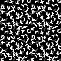 Fototapeta na wymiar UFO military camouflage seamless pattern in black, grey and white colors