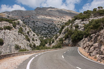 Road MA10 in Tramuntana Mountains on Mallorca
