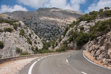 Road MA10 in Tramuntana Mountains on Mallorca
