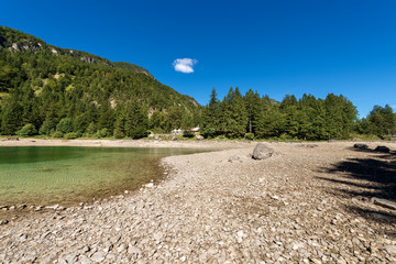 Lago del Predil (Predil Lake). Mountain lake in Julian Alps - Friuli Venezia Giulia - Italy