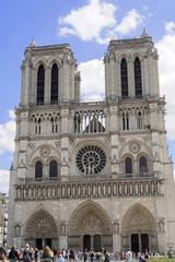 Fototapeta na wymiar Kathedrale Notre Dame de Paris, Westfassade, Île de la Cité, Paris, Frankreich, Europa