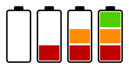 Set of battery charge level indicator