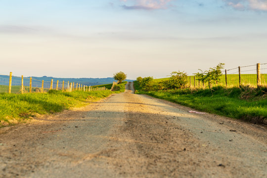 Rural Road Between Newcastle And Dutlas, Shropshire, England, UK