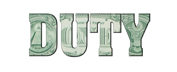 duty American dollar banknotes. Money texture. Isolated on white background