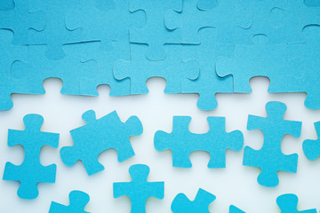 Elements of a puzzle on a white background