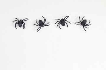 Halloween black spiders on wall
