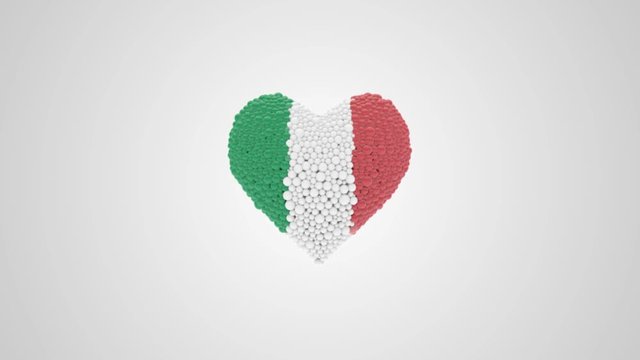 Italian National Day. June 2. Republic Day. Heart animation with alpha.