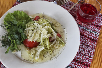 Vegetable salad with spices and herbs