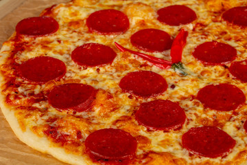 Delicious peperoni pizza