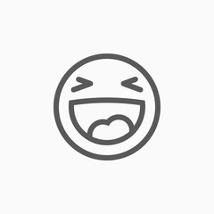 smile icon, laugh vector